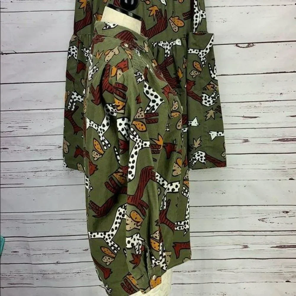 Vintage C.C. Company Women's Cottage Core Animal Print‎ Skirt Set Size Small